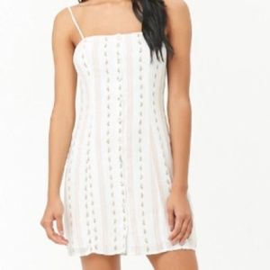 BUTTON-FRONT FLORAL CAMI DRESS